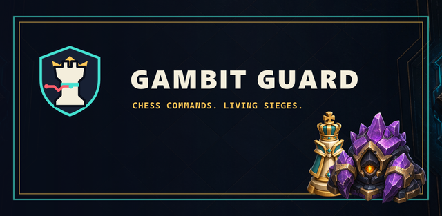 Gambit Guard crowned rook crest and painted chess defenders
