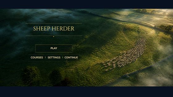 Sheep Herder title screen over a pasture